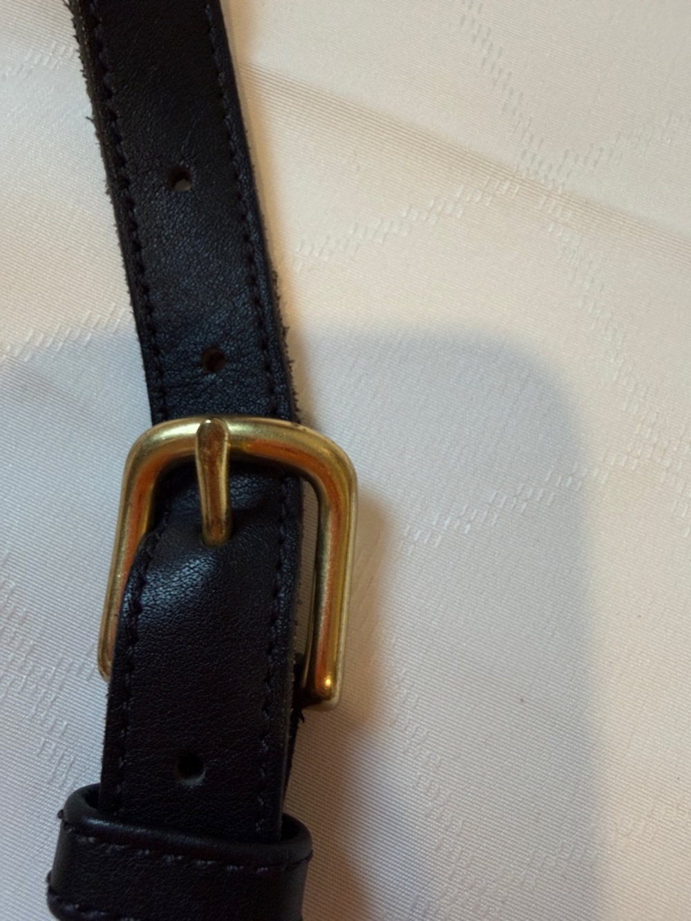 Classic Black Leather Crossbody with Gold Turnlock - Picture 5 of 9